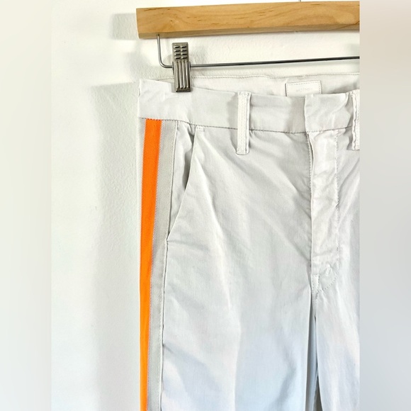 MOTHER The Roller Prep Chalk Orange Racer Stripe High Waist Flare Pants Size 26 - Picture 6 of 15